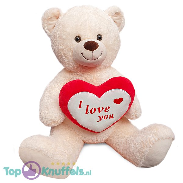 Teddy Bear Bobo Whiteh Heart “I Love You” Plush Toy (White) XXL 120 cm
