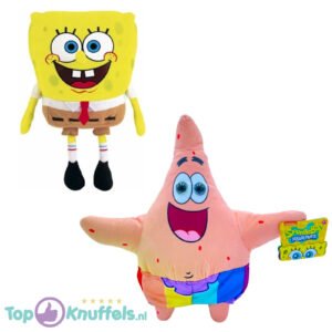Spongebob Squarepants Plush Toy 18 cm + Patrick Ster Regenboog Plush Toy 34 cm