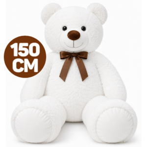 Teddy Bear (White) Whiteh Bow Plush Toy XXL 150 cm