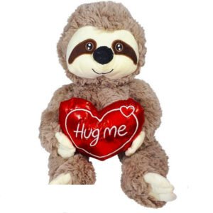 Luiaard LichtBrown Whiteh Heart ‘Hug Me’ Plush Toy 40 cm