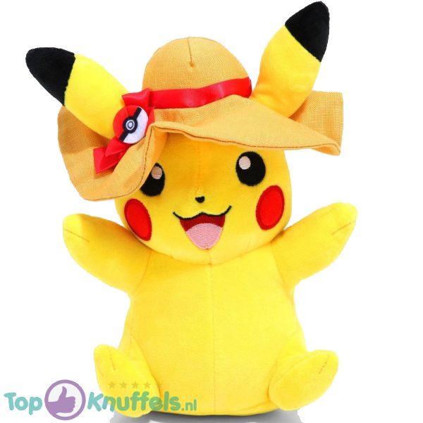 Pikachu Whiteh beige hoedje – Pokémon Plush Toy 23 cm