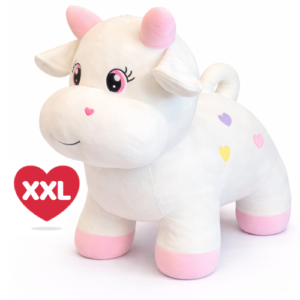 Squishy Cow White Whiteh Heartjes Plush Toy XXL 90 cm