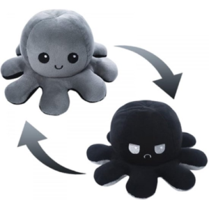 Octopus Mood Plush Toy (Grijs/Black) 15 cm