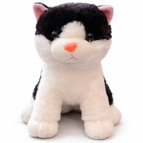 Kitten Cat Black/White Plush Toy 20 cm