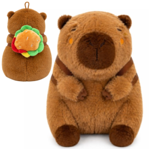 Capibara Whiteh Hamburger Backpack Plush Toy 23 cm