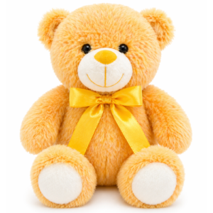 Teddy Bear Yellow Whiteh Bow Plush Toy 22 cm