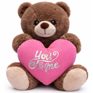 Teddy Bear Tubby Brown Whiteh Pink Heart Plush Toy 30 cm