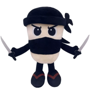 Cappuccino Assassino Italian Brainrot Plush Toy 23 cm – Samurai Ninja Koffiebeker