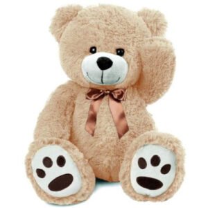 Teddy Bear Barry (Beige Whiteh Bow) Plush Toy XXL 100 cm
