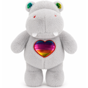 Nijlpaard Grijs Whiteh Heart Plush Toy 35 cm