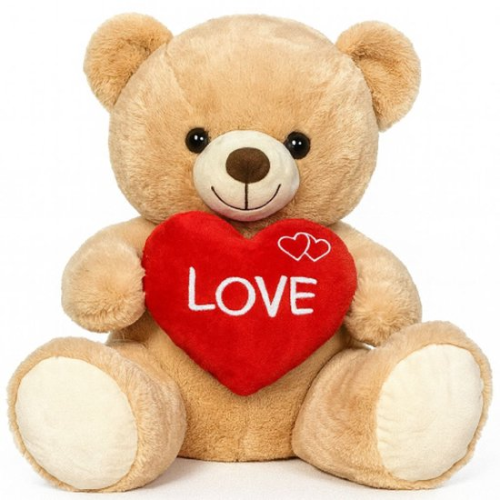 Teddy Bear (Brown) Bobby Whiteh Heart Plush Toy 50 cm