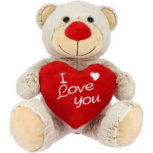 Teddy Bear Grijs Whiteh Red I Love You Heart Plush Toy 24 cm