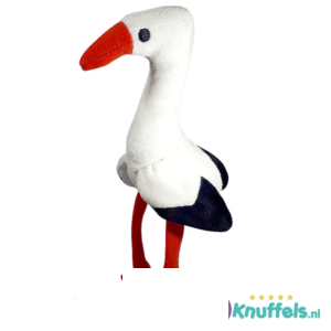 Ooievaar Plush Toy 25 cm + Plush Toy Vingerpop (10 cm)