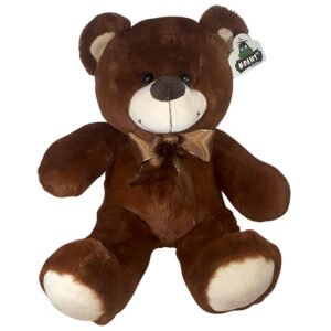 Teddy Bear Whiteh Bow DonkerBrown 30cm
