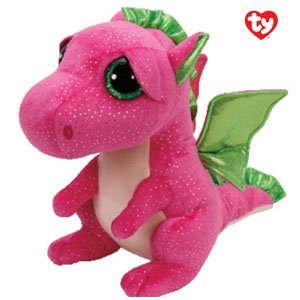 Pluche Pink Draak Darla Whiteh glitter ogen 24cm