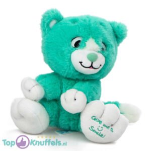 Turqoise Plush Toy Cat (Give Me A Smile) 20 cm