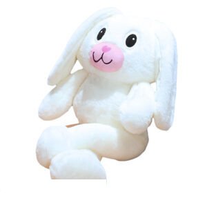 Rabbit Whiteh uitrekbare oren en benen Plush Toy (White) 75 cm