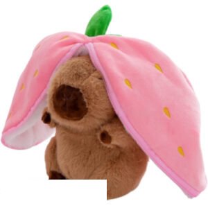 Capibara in Aardbei Plush Toy 25 cm – Capybara Whiteh Fruit