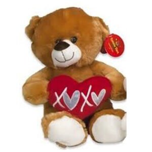 Teddy Bear Whiteh Heart LichtBrown Plush 32cm