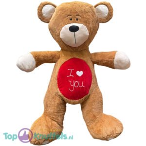 Teddy Bear Teddy Bear (Brown/White/Red) I Love You Plush Toy XXL 130 cm