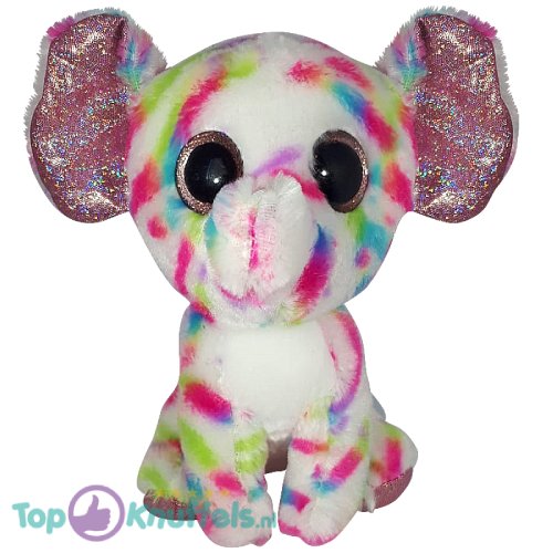 Funky Elephant Whiteh Glitterogen Plush Toy 22 cm