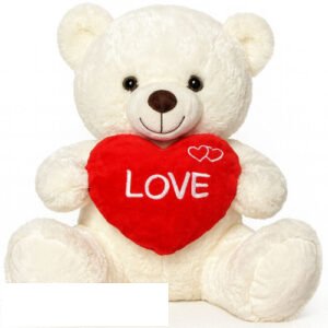 Teddy Bear (White) Bobby Whiteh Heart Plush Toy 30 cm