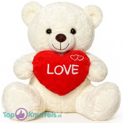 Teddy Bear (White) Bobby Whiteh Heart Plush Toy 30 cm