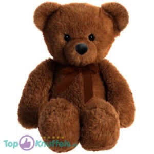 Teddy Bear Snuggles (DonkerBrown Whiteh Browne Bow) Plush Toy 30 cm