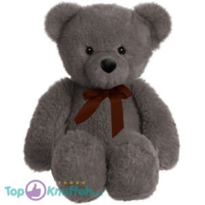 Teddy Bear Snuggles (Donkergrijs Whiteh Browne Bow) Plush Toy 30 cm