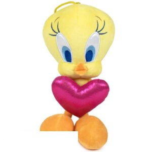 Tweety Whiteh Pink Heart – Looney Tunes Plush Toy 25 cm